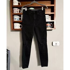 American Eagle Super Hi Rise Jeggings Black Size 6 short